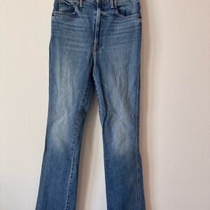 MOTHER Denim Mid Rise Dazzler Ankle Fray Cliffside Jeans in 26
